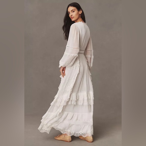 NWT Rococo Sand Mia Long-Sleeve Ruffled Maxi Dress - Picture 7 of 7